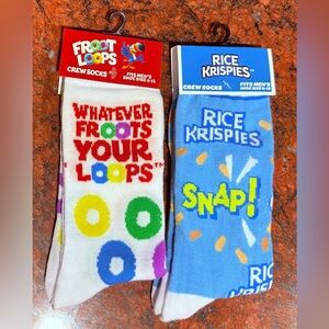Kellogg’s Froot Loops Rice Krispies cereal men’s dress socks bundle colorful new